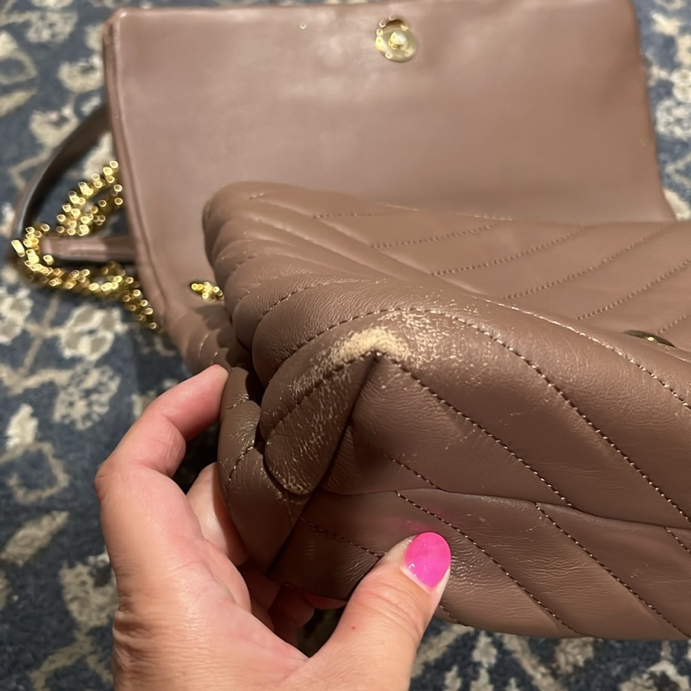 Tory Burch Taupe Quilted Shoulder Bag - Picture 9 of 16